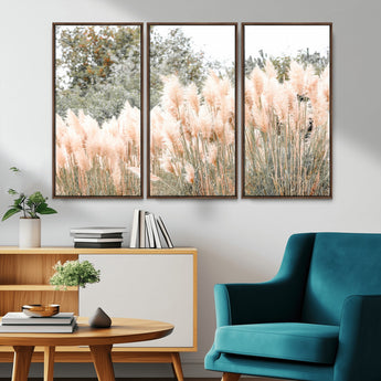 21826392-MGV-CV-36X24-Pampas Grass Wall Art Canvas Print, Framed Soft Pampas Art Picture Print, Pastel Grasses Perfect Soft Neutral Boho Decor Artwork