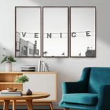 68254589-MGV-CV-36X24-Venice Sign Wall Art Canvas Print, Framed Venice Letters Art Picture Print, Los Angeles Perfect Minimalist Urban Decor Artwork