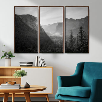 39278955-MGV-CV-36X24-Yosemite Valley Wall Art Canvas Print, Framed El Capitan Art Picture Print, Misty Mountain Perfect Modern Rustic Decor Artwork