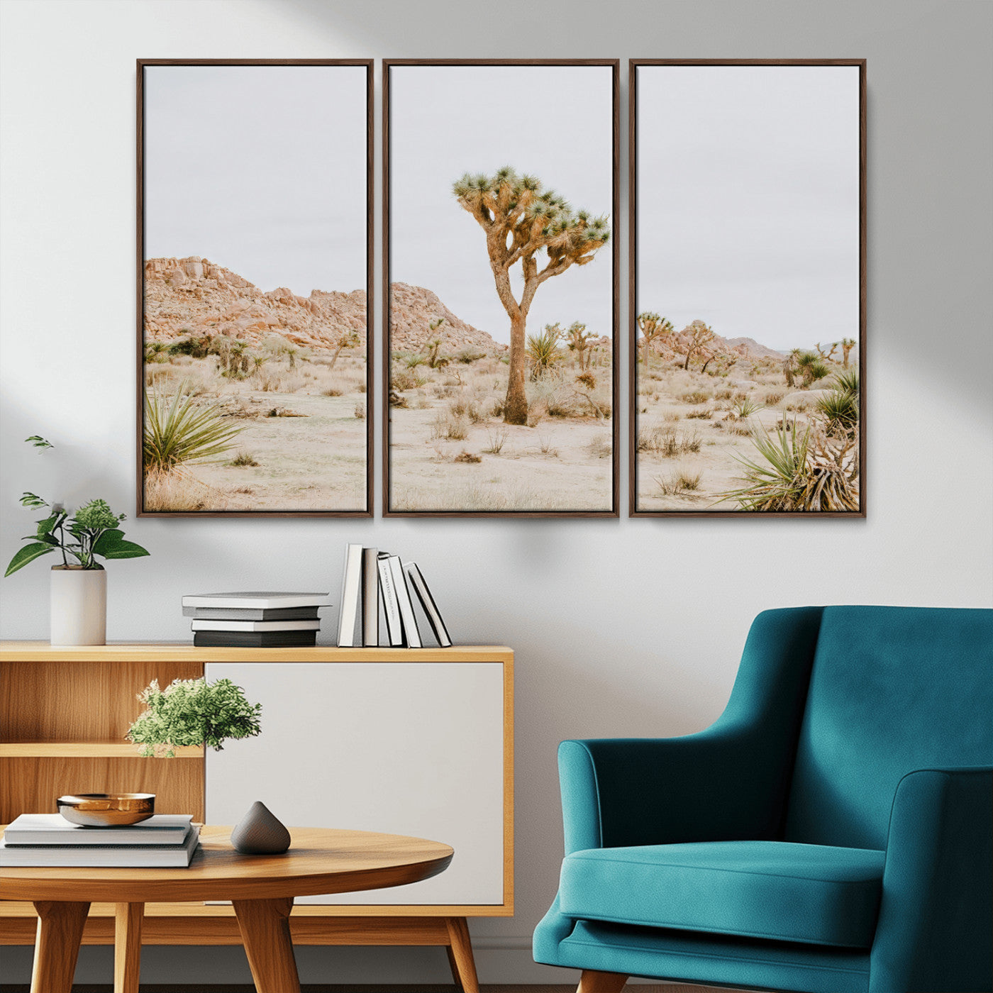 67109959-MGV-CV-36X24-Joshua Tree Wall Art Canvas Print, Framed Neutral Desert Art Picture Print, Earthy Landscape Perfect Neutral Boho Decor Artwork