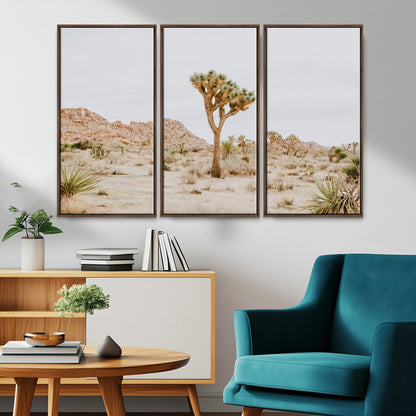 67109959-MGV-CV-36X24-Joshua Tree Wall Art Canvas Print, Framed Neutral Desert Art Picture Print, Earthy Landscape Perfect Neutral Boho Decor Artwork