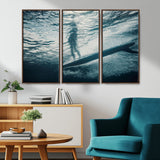 71192524-MGV-CV-36X24-Submerged Surf Wall Art Canvas Print, Framed Underwater Perspective Art Picture Print, Ocean Surf Perfect Coastal Adventure Decor