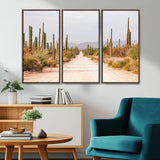 30742780-MGV-CV-36X24-Desert Cactus Wall Art Canvas Print, Framed Southwestern Art Picture Print, Bohemian Western Perfect Southwestern Boho Decor