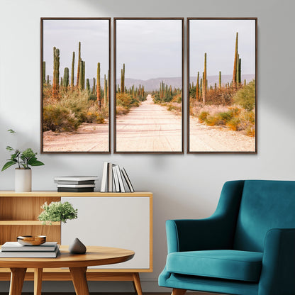 30742780-MGV-CV-36X24-Desert Cactus Wall Art Canvas Print, Framed Southwestern Art Picture Print, Bohemian Western Perfect Southwestern Boho Decor