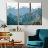 79393816-MGV-CV-36X24-Misty Mountain Wall Art Canvas Print, Framed Cloudy Andean Art Picture Print, Rugged Mountain Perfect Rustic Nature Decor Artwork