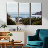 88336640-MGV-CV-36X24-Tropical Beach Scene Wall Art Canvas Print, Framed Coastal Photography Art Picture Print, Ocean Horizon Art Perfect Coastal Boho