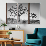 50975475-MGV-CV-36X24-Joshua Tree Art Wall Art Canvas Print, Framed Desert Tree Print Art Picture Print, Black White Nature Perfect Southwestern Boho
