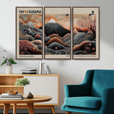 55739266-MGV-CV-36X24-Japanese Wall Art Print – Abstract Yayoi Kusama Inspired Dotted Landscape Poster, Surreal Oriental Mountain and Cherry Blossom