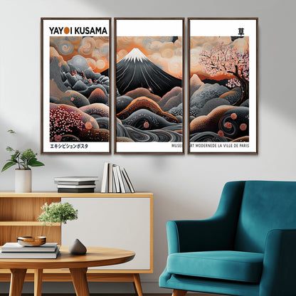 63125329-MGV-CV-36X24-Japanese Mt Fuji Wall Art – Surreal Ukiyo e Style Cherry Blossom Poster, Swirling Cloud Landscape Print, Modern Oriental Asian