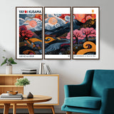 43879290-MGV-CV-36X24-Japanese Abstract Wall Art – Mount Fuji Cherry Blossom Canvas Print, Modern Asian Inspired Landscape Decor for Living Room,