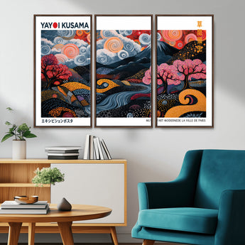 43879290-MGV-CV-36X24-Japanese Abstract Wall Art – Mount Fuji Cherry Blossom Canvas Print, Modern Asian Inspired Landscape Decor for Living Room,