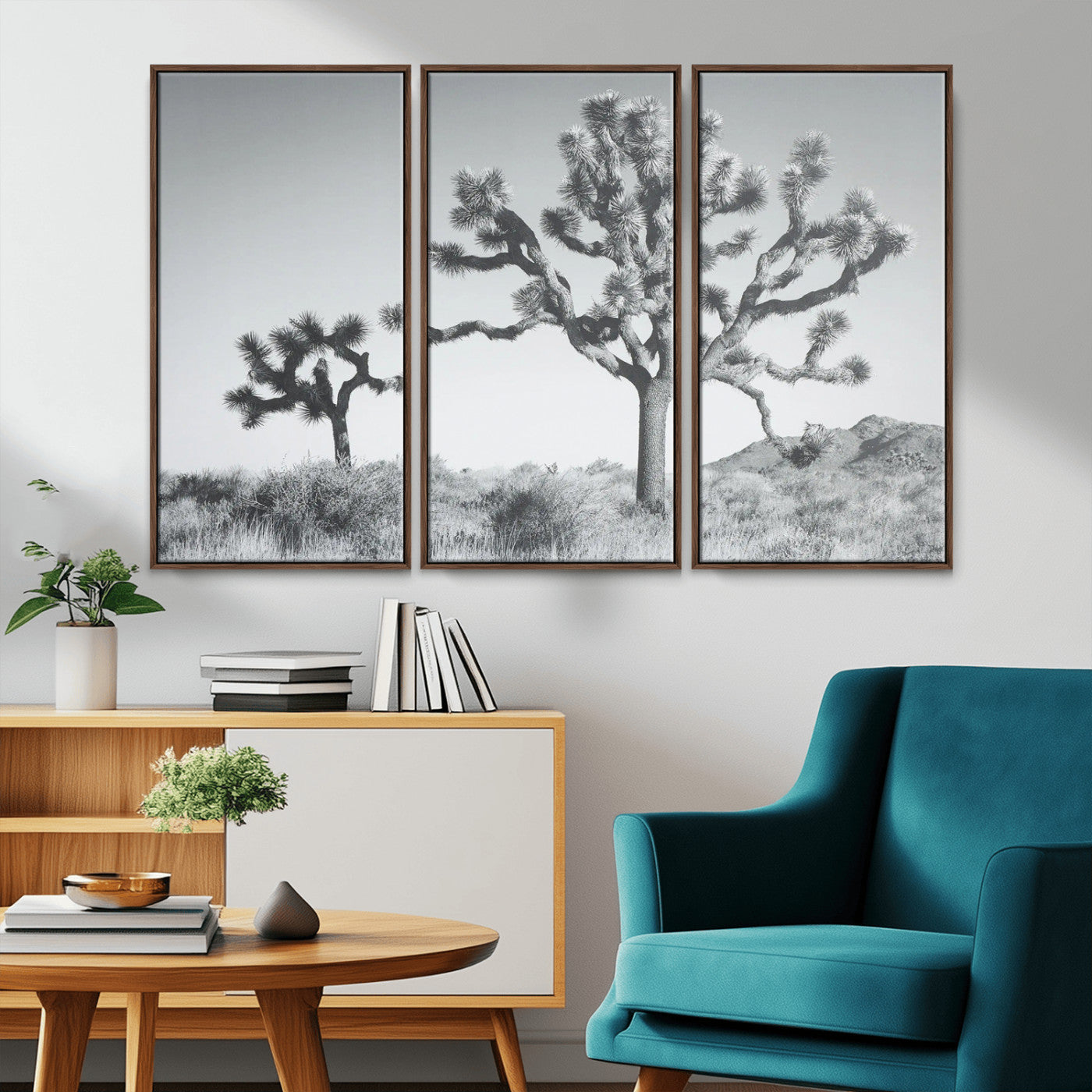 58647785-MGV-CV-36X24-Calm Earthy Aesthetic Wall Art Canvas Print, Framed Arid Terrain Decor Art Picture Print, Joshua Tree Perfect Rustic Minimalist