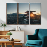 87729656-MGV-CV-36X24-Mount Fuji Wall Art Canvas Print, Framed Japan Travel Art Picture Print, Chureito Pagoda Perfect Zen Minimalism Decor Artwork