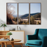 52941305-MGV-CV-36X24-Rustic Landscape Wall Art Canvas Print, Framed Serene Valley Art Picture Print, Pine Tree Horizon Perfect Rustic Cabin Decor