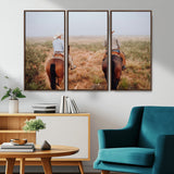 54943176-MGV-CV-36X24-Cowboy Wall Art Wall Art Canvas Print, Framed Western Canvas Art Picture Print, Rustic Ranch Scene Perfect Rustic Western Decor