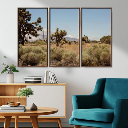 16114018-MGV-CV-36X24-Joshua Tree Wall Art Canvas Print, Framed Desert Landscape Art Picture Print, Mountain Horizon Perfect Southwestern Boho Decor