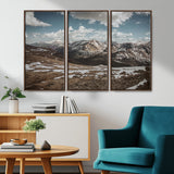 44565953-MGV-CV-36X24-Mountain Landscape Wall Art Canvas Print, Framed Snowy Peaks Art Picture Print, Rugged Highlands Perfect Rustic Adventure Decor