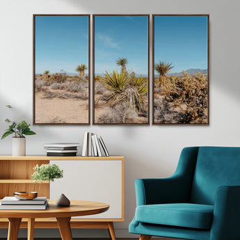 35156165-MGV-CV-36X24-Joshua Tree Wall Art Canvas Print, Framed Desert Landscape Art Picture Print, Warm Earth Tones Perfect Southwestern Minimalist
