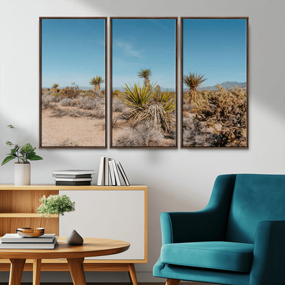 35156165-MGV-CV-36X24-Joshua Tree Wall Art Canvas Print, Framed Desert Landscape Art Picture Print, Warm Earth Tones Perfect Southwestern Minimalist