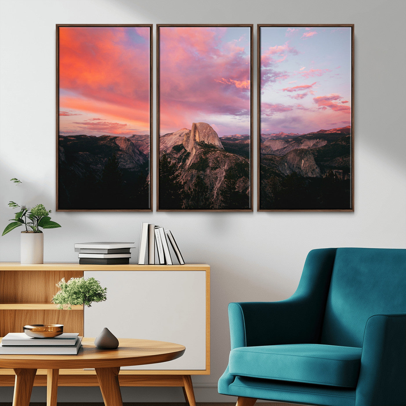 32786115-MGV-CV-36X24-Half Dome Wall Art Canvas Print, Framed Yosemite National Park Art Picture Print, Dramatic Sunset Perfect Adventurous Wilderness