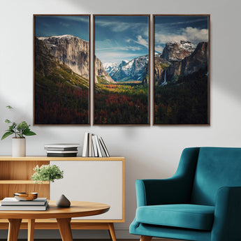 15244033-MGV-CV-36X24-Yosemite National Wall Art Canvas Print, Framed Mountain Landscape Art Picture Print, El Capitan Perfect Rustic Farmhouse Decor