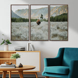 41674074-MGV-CV-36X24-Bison Wall Art – American Buffalo Wildlife Photography Canvas Print, Western Mountain Landscape Artwork Rustic Nature Decor for