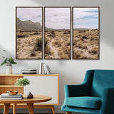 20681831-MGV-FC-48X32-3P_Walnut-Desert Landscape Wall Art – Southwestern Mountain Canvas Print, Rustic Western Nature Photography Decor for Living Room, Office,