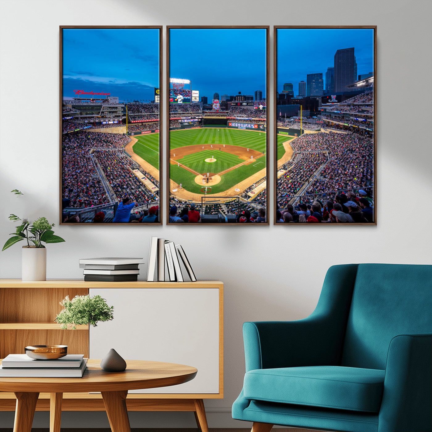 77273035-MGV-CV-36X24-Baseball Stadium Wall Art – Panoramic Evening Game Canvas Print, Sports Fan Decor for Man Cave, Office, Bar, or Living Room