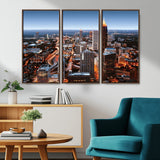 25096967-MGV-CV-36X24-Atlanta Skyline Wall Art – Vibrant Cityscape Canvas Print, Modern Night Lights Urban Decor for Office, Living Room, or Apartment