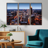 81886632-MGV-CV-36X24-Atlanta Skyline Wall Art – Vibrant City Lights Canvas Print, Modern Urban Cityscape Decor for Living Room, Office, or Apartment