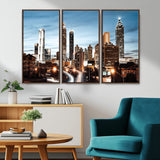 23859158-MGV-CV-36X24-Atlanta Skyline Wall Art – Modern Cityscape Canvas Print with Night Lights and Traffic Trails, Urban Decor for Office, Apartment,