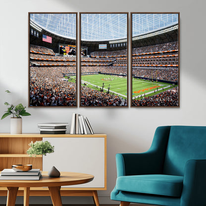 32530647-MGV-CV-36X24-Chicago Bears Stadium Wall Art – Futuristic Dome Arena Canvas Print, Modern Football Concept Design Decor for Man Cave, Bar, or