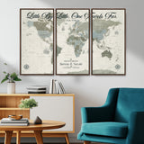 10693204-MGV-FC-48X32-3P_Walnut-Little By Little One Travels Far Tolkien Quote Blue Green World Map Adventure Wall Art Canvas Print Rustic Wanderlust Travel Decor