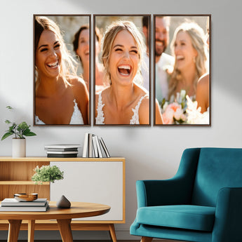 CSTM912-MGV-CV-36X24-Framed Wedding Canvas Print - Custom Wall Art Keepsake for Couples, Elegant Home Decoration Gift, Create Your Own Photo Canvas