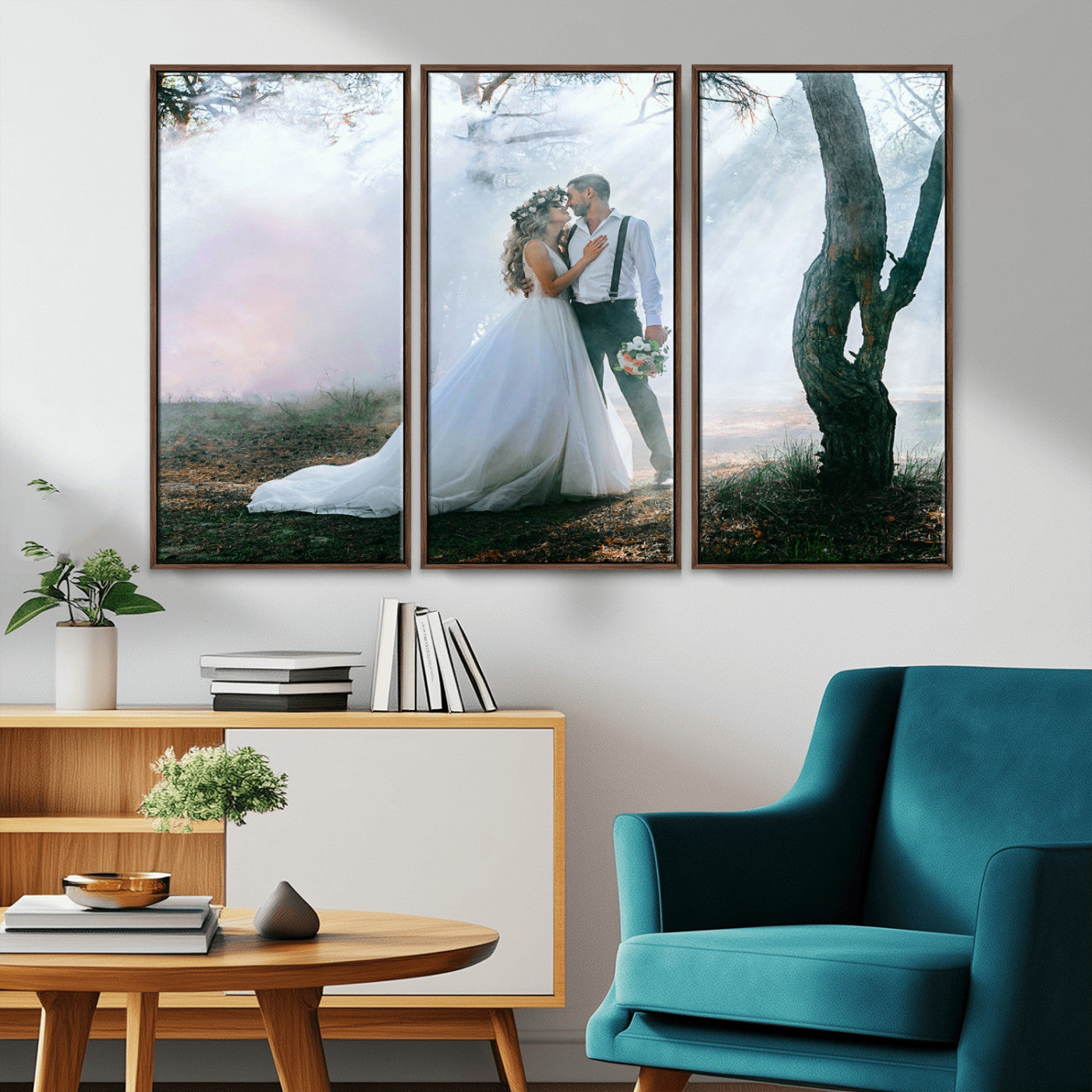 CSTM913-MGV-CV-36X24-Framed Wedding Canvas Print - Custom Wall Art Keepsake for Couples, Elegant Home Decoration Gift, Create Your Own Photo Canvas
