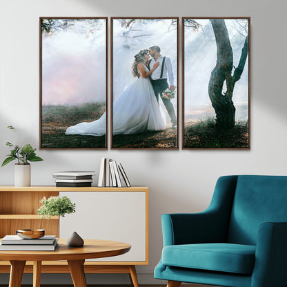 CSTM913-MGV-CV-36X24-Framed Wedding Canvas Print - Custom Wall Art Keepsake for Couples, Elegant Home Decoration Gift, Create Your Own Photo Canvas