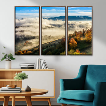 21551192-MGV-CV-36X24-Landscape Wall Art – Autumn Mountain View Canvas Print, Scenic Nature Photography Decor for Bedroom, Living Room, Office, Cabin or