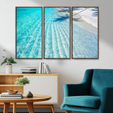 68127042-MGV-CV-36X24-Beach Wall Art – Tropical Ocean Canvas Print, Clear Water and White Sand Photography Decor for Bedroom, Living Room, Office,