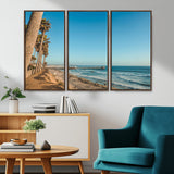 92568259-MGV-CV-36X24-California Beach Wall Art – Palm Tree Pier Canvas Print, Coastal Ocean Photography Seaside Decor for Living Room, Bedroom, Office,