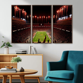 73358115-MGV-CV-36X24-Tennessee Volunteers Wall Art – Neyland Stadium Fireworks Night Game Canvas Print, Vols Football Checkerboard Endzone Sports Decor