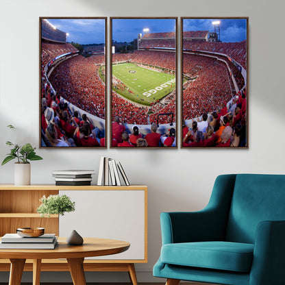 10244378-MGV-CV-36X24-Sanford Stadium Wall Art – Panoramic Georgia Bulldogs Day Game Football Canvas Print, Game Day Crowd Sports Decor for Office, Man