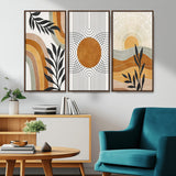 32359-MGV-CV-36X24-Modern Sun Wall Art Canvas Print, Framed Retro Horizon Art Picture Print, Sunburst Design Perfect Mid Century Boho Decor Artwork
