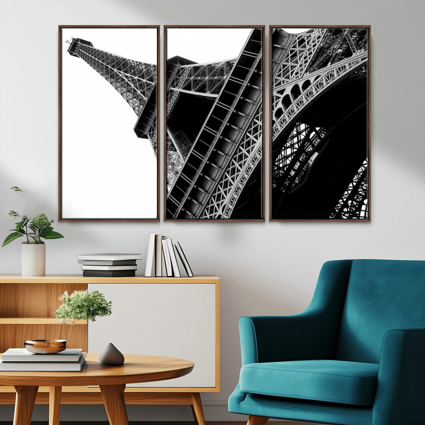 89033-MGV-CV-36X24-Eiffel Tower Wall Art – Dramatic Black and White Architectural Canvas Print, Modern Paris Decor for Office, Living Room or