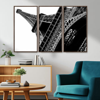 89033-MGV-CV-36X24-Eiffel Tower Wall Art – Dramatic Black and White Architectural Canvas Print, Modern Paris Decor for Office, Living Room or