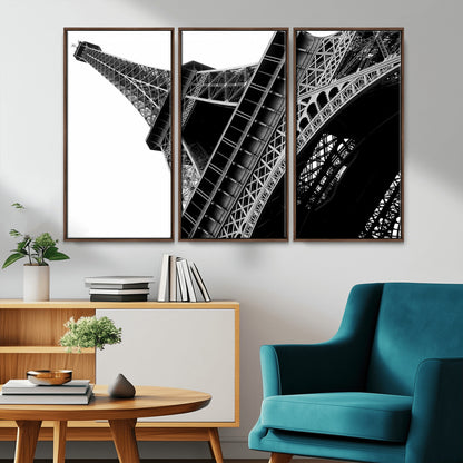 89033-MGV-CV-36X24-Eiffel Tower Wall Art – Dramatic Black and White Architectural Canvas Print, Modern Paris Decor for Office, Living Room or