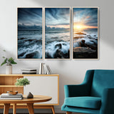33428-MGV-CV-36X24-Ocean Sunrise Wall Art – Serene Seascape Canvas Print, Coastal Home or Office Decor, Perfect for Living Room, Bedroom, or Study