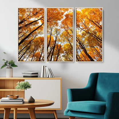 11823-MGV-CV-36X24-Golden Autumn Tree Canopy Wall Art – Stunning Fall Forest Leaves Print, Warm Seasonal Nature Decor for Home, Office or Cabin