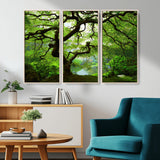 18094-MGV-CV-36X24-Emerald Canopy Wall Art – Panoramic Lush Green Tree Canvas Print, Serene Nature Decor for Office, Living Room or Meditation Space