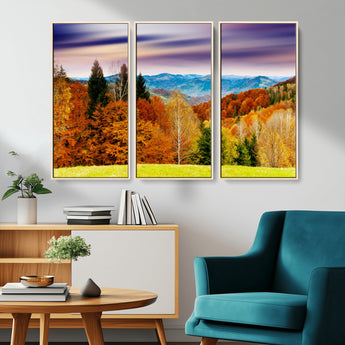 58007-MGV-CV-36X24-Autumn Mountain Landscape Wall Art – Stunning Fall Forest Canvas Print, Cozy Nature Decor for Home or Office