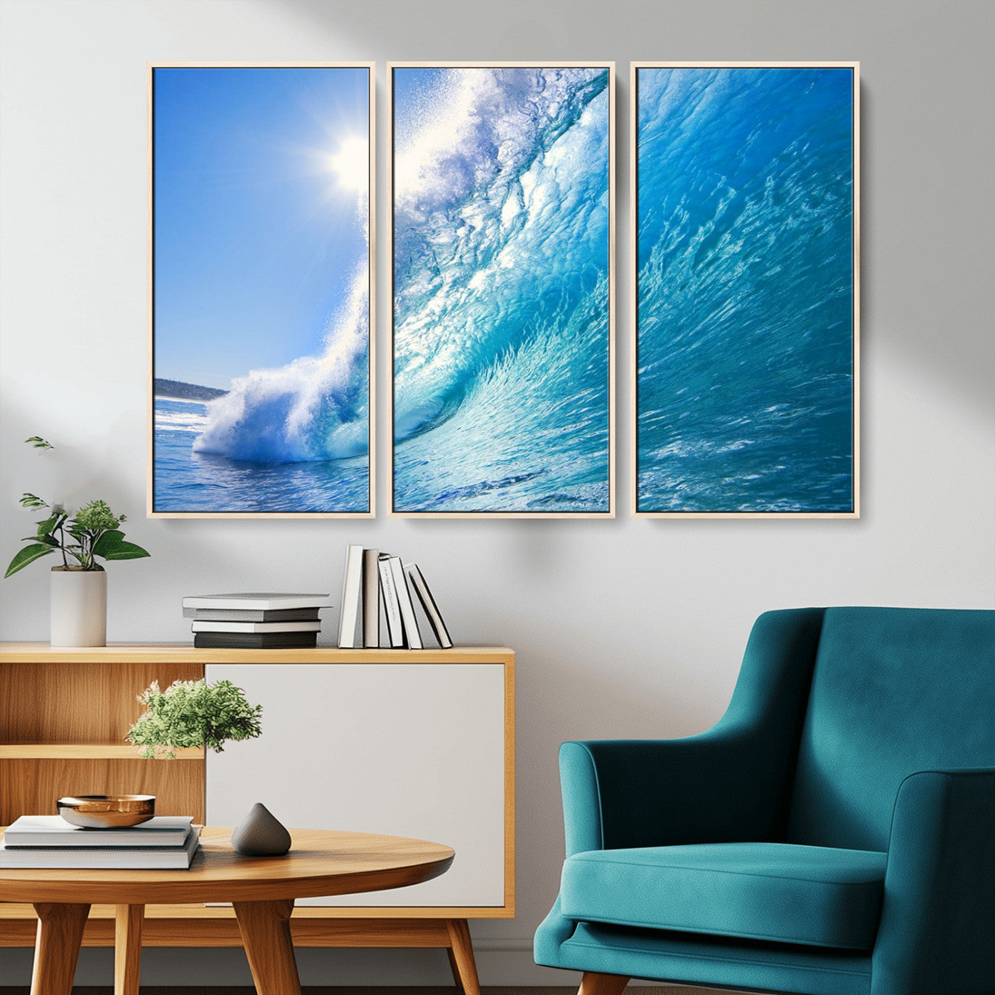 37494-MGV-CV-36X24-Ocean Wave Canvas Art – Stunning Blue Wave Photography, Coastal Wall Decor for Living Room, Bedroom or Office
